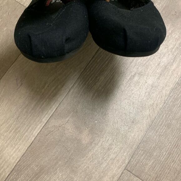 BOBS By Skechers Comfort Minimalist Black Ballet Slip On Canvas Shoes - Picture 3 of 7